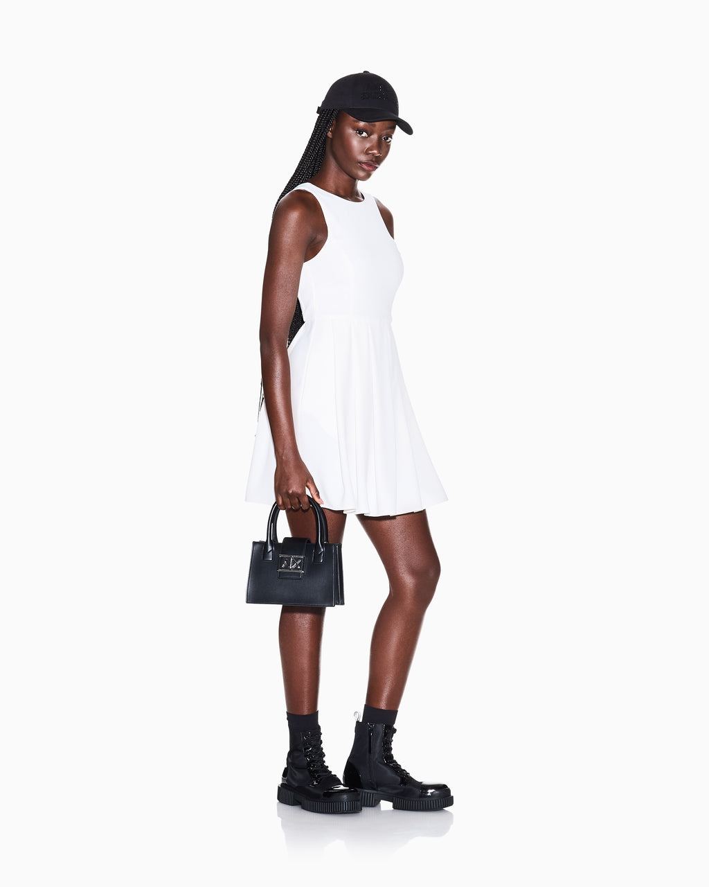 Vestido curto plissado Armani Exchange