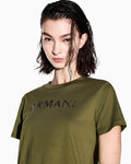 T-shirt logotipo de lantejoulas Armani Exchange