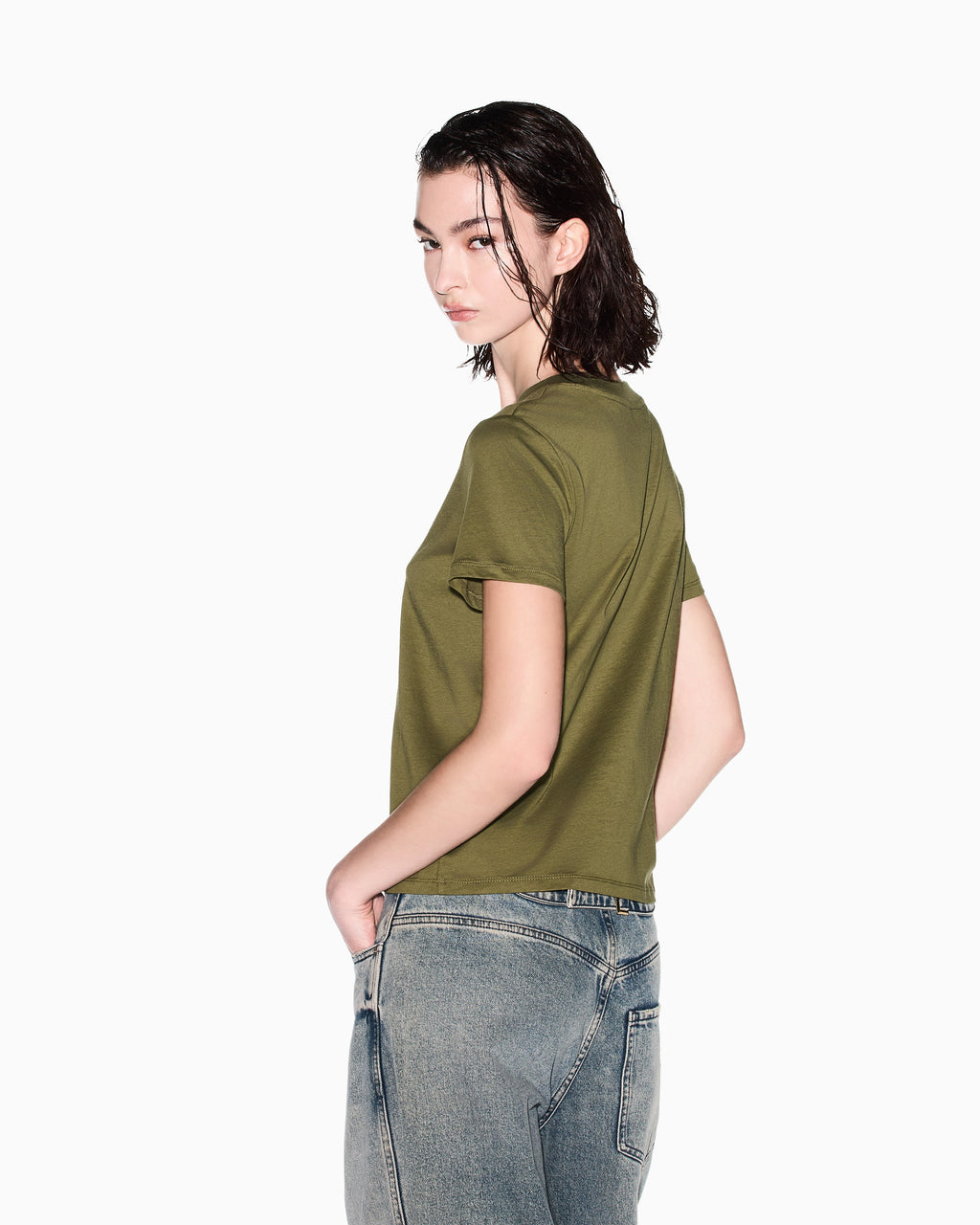 T-shirt logotipo de lantejoulas Armani Exchange