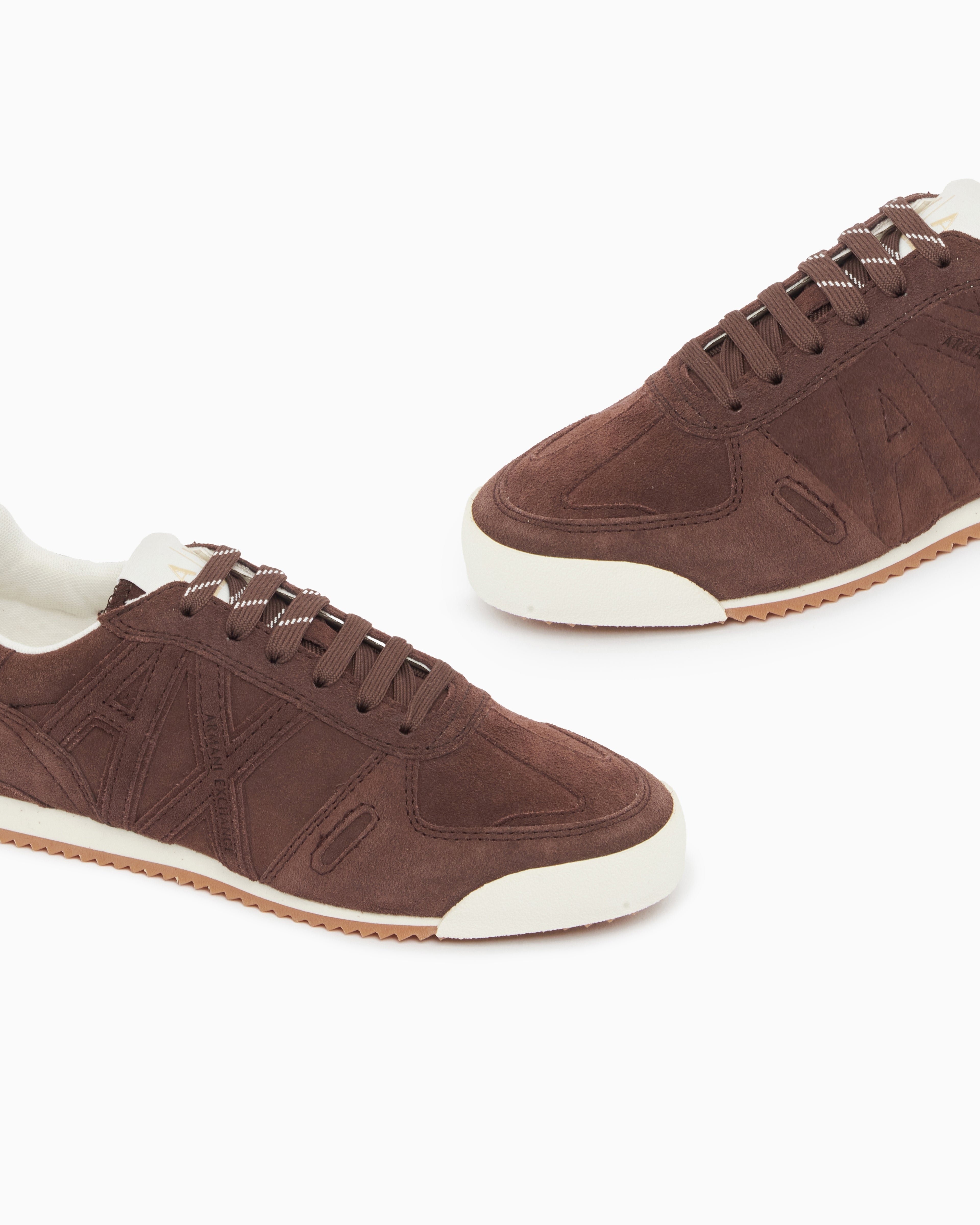 Sapatilha camurça com logo Armani Exchange