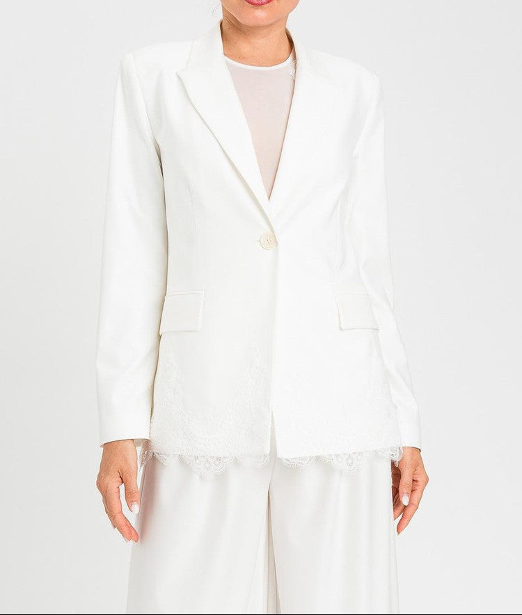 Blazer slim fit com renda TWINSET