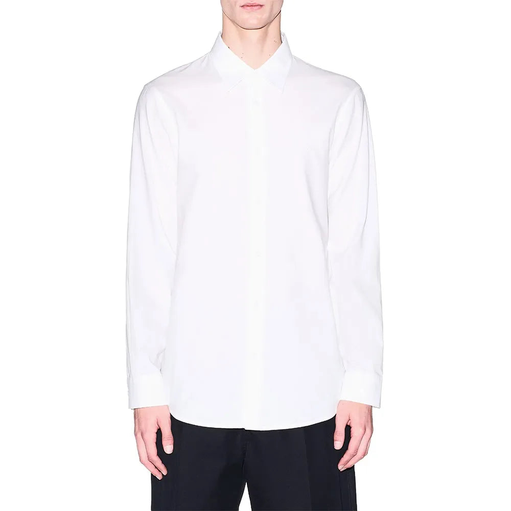 Camisa básica de linho com logo discreto Armani Exchange