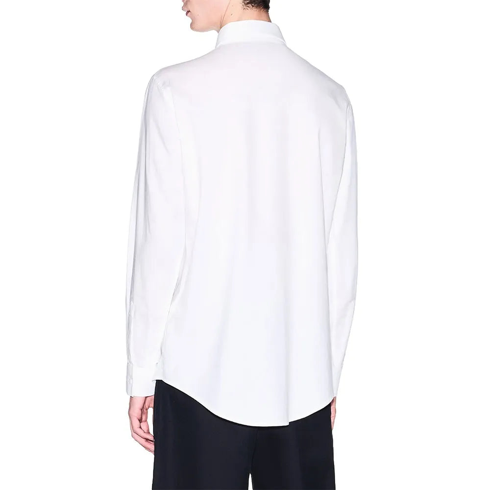 Camisa básica de linho com logo discreto Armani Exchange