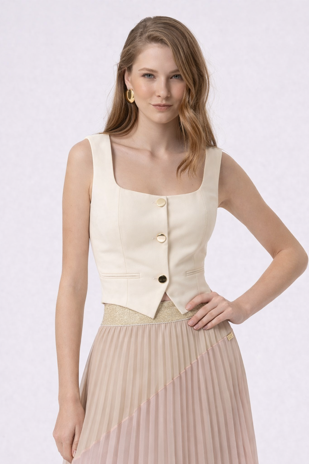 Colete slim com botões centrais FRACOMINA