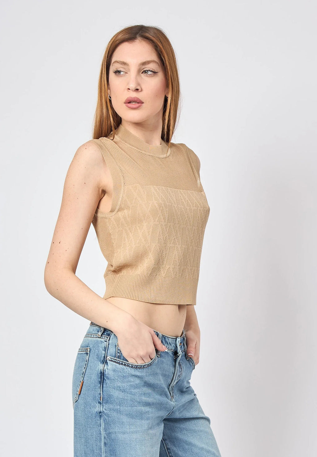 Blusa de malha vazada Armani Exchange