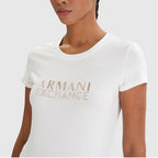 T-shirt com logo metálico Armani Exchange