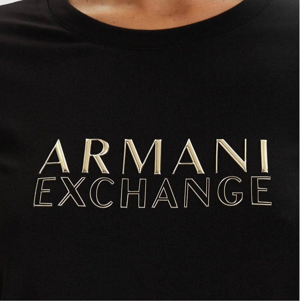 T-shirt com logo metálico Armani Exchange
