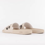 Chinelo com logo BOSS tira larga - bege vista traseira