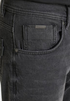 Detalhe do bolso dos Jeans de ganga slim fit cinza escuro Antony Morato