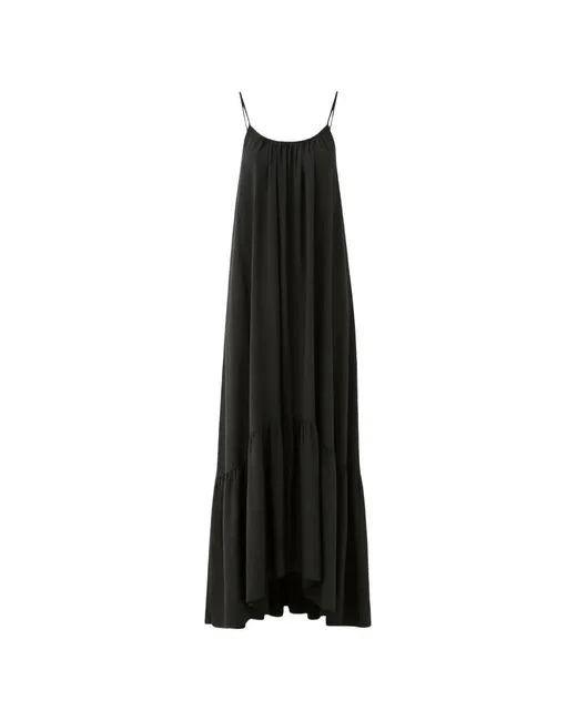 Vestido maxi de alças com babados ELEH