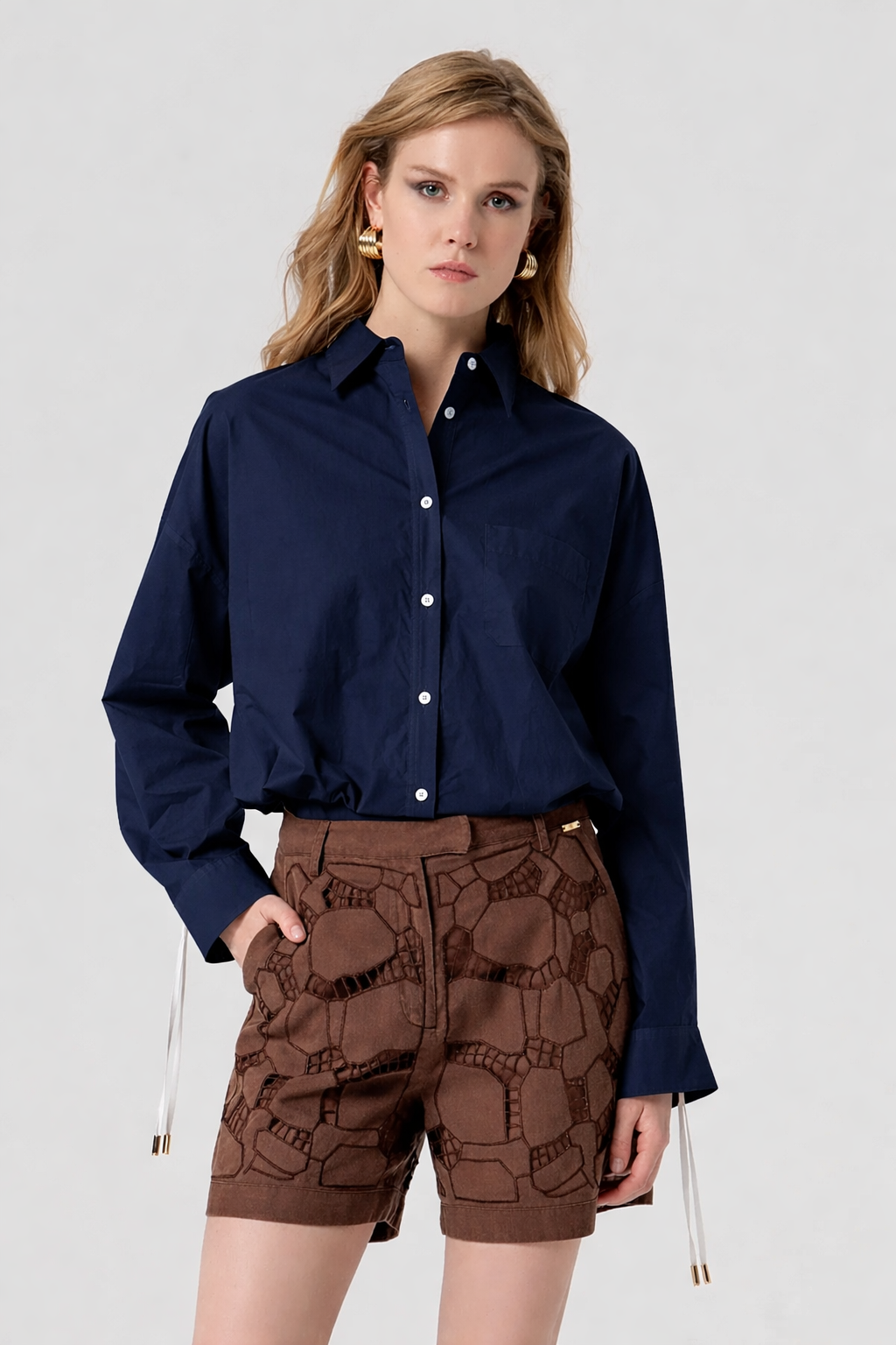 Camisa curta em algodão FRACOMINA