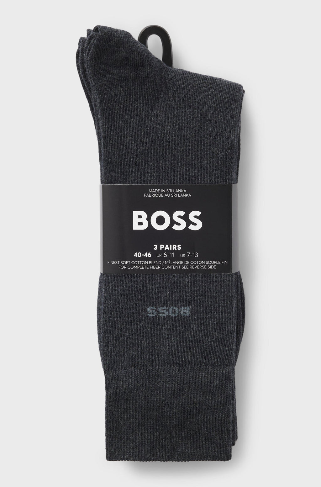 Pack de três pares de meias regulares em tecido elástico BOSS