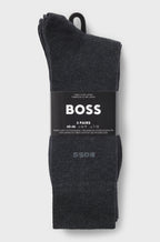 Pack de três pares de meias regulares em tecido elástico BOSS