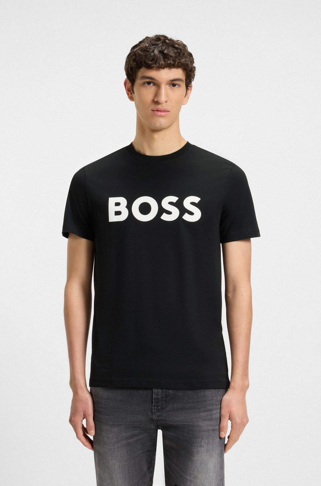 T-shirt em algodão com estampado de logótipo BOSS