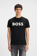 T-shirt em algodão com estampado de logótipo BOSS