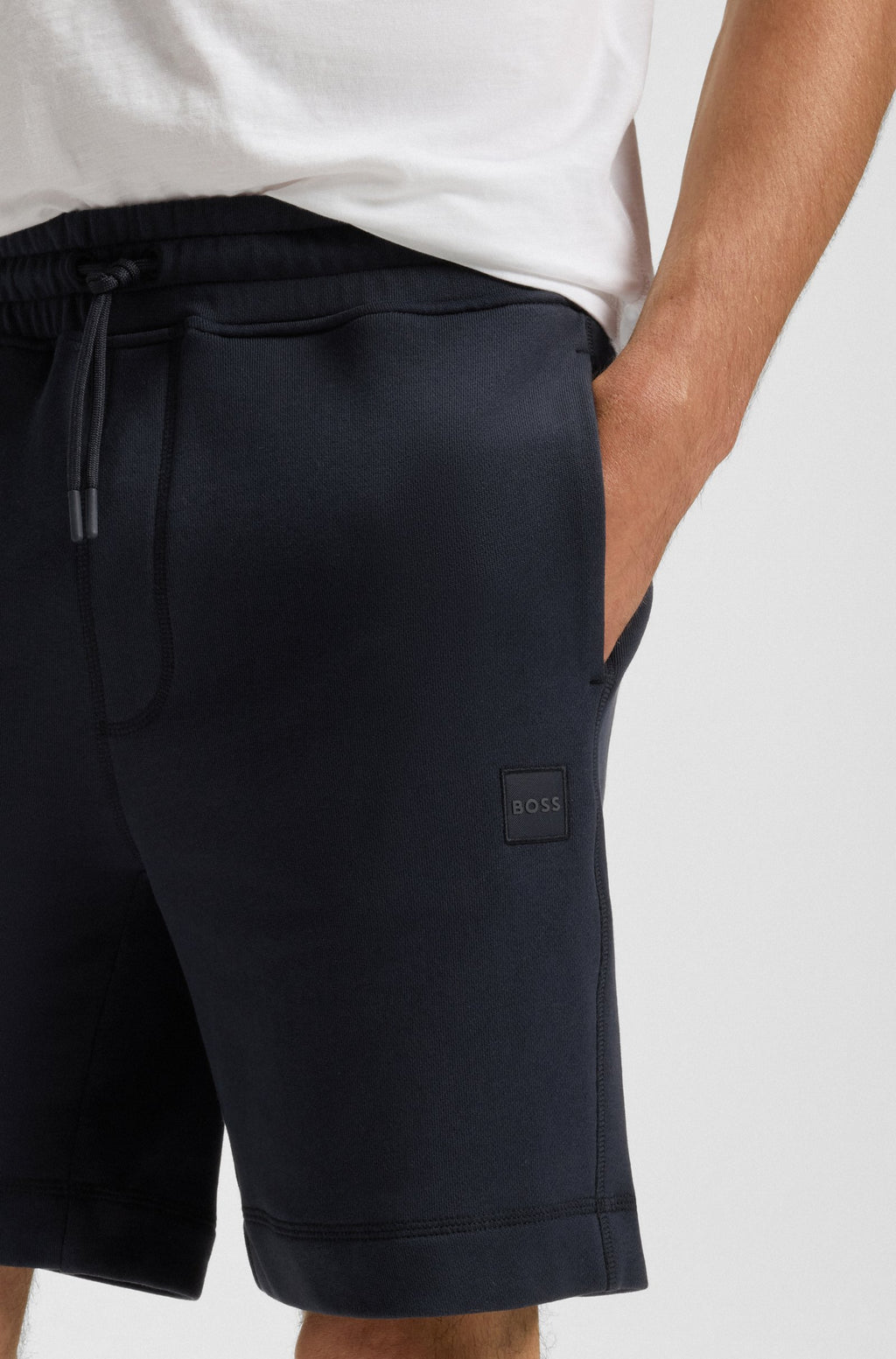 Calção de malha com emblema de logotipo BOSS