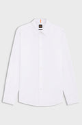 Camisa de ajuste regular em popelina de algodão BOSS