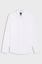 Camisa de ajuste regular em popelina de algodão BOSS