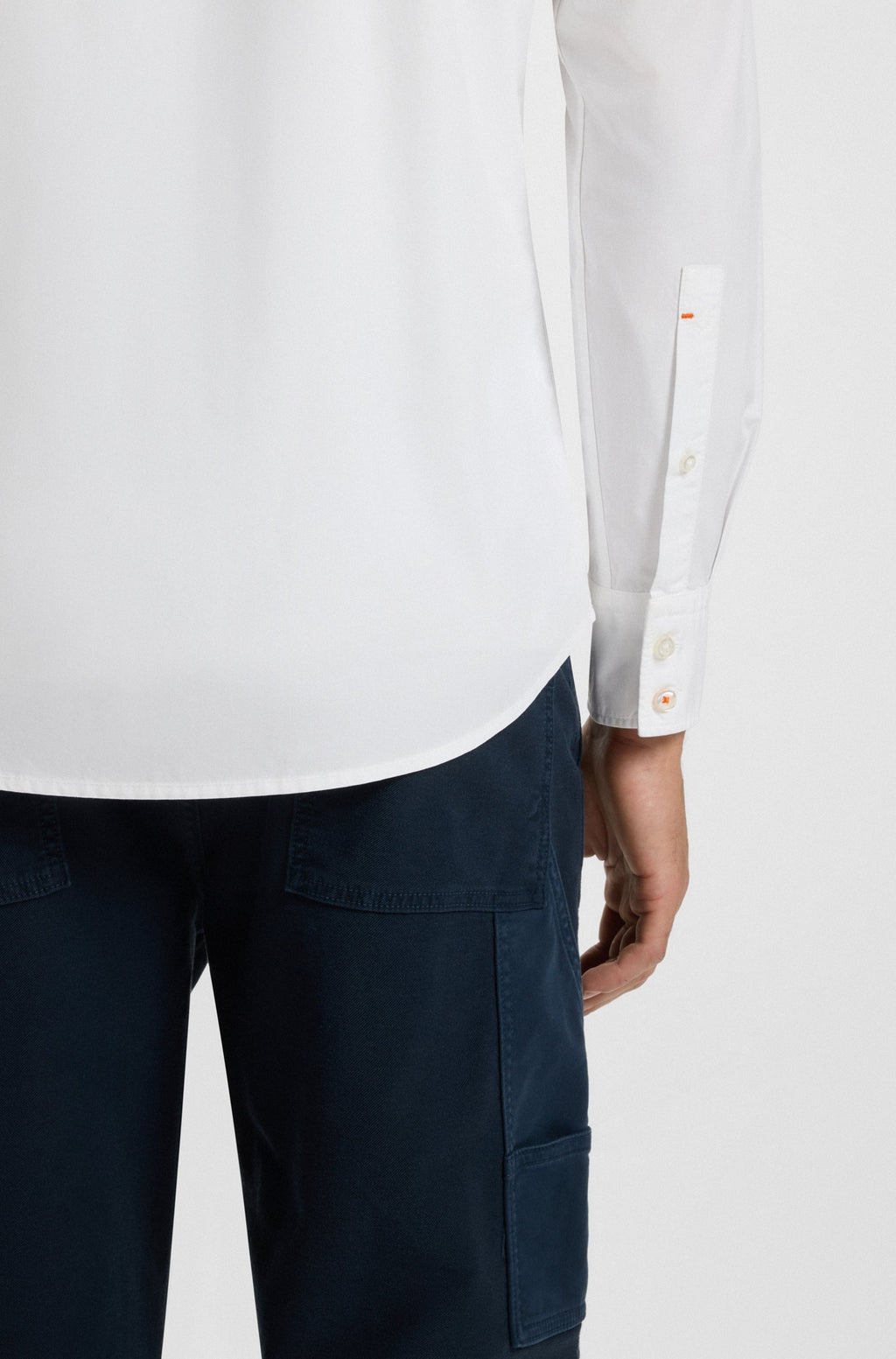 Camisa de ajuste regular em popelina de algodão BOSS