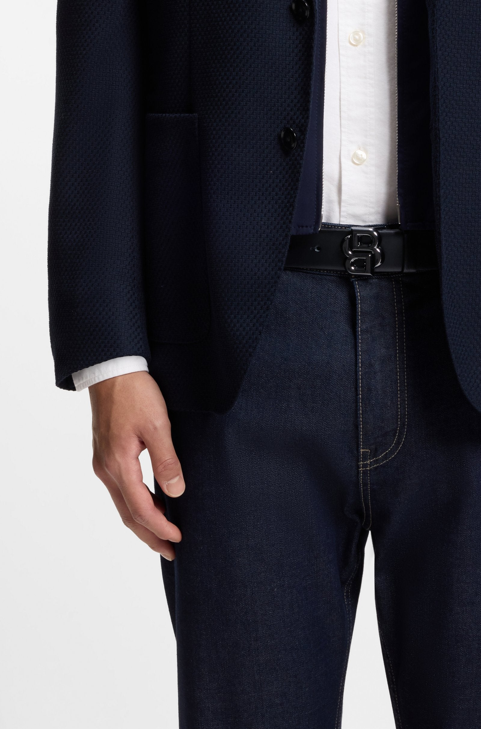 Cinto BOSS com fivela de monograma Double B