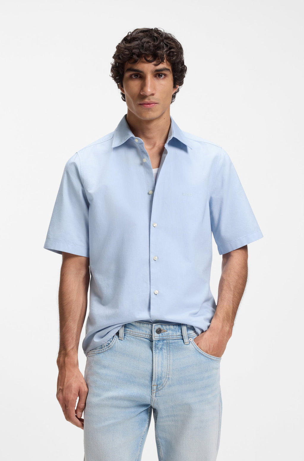 Camisa Oxford de manga curta BOSS