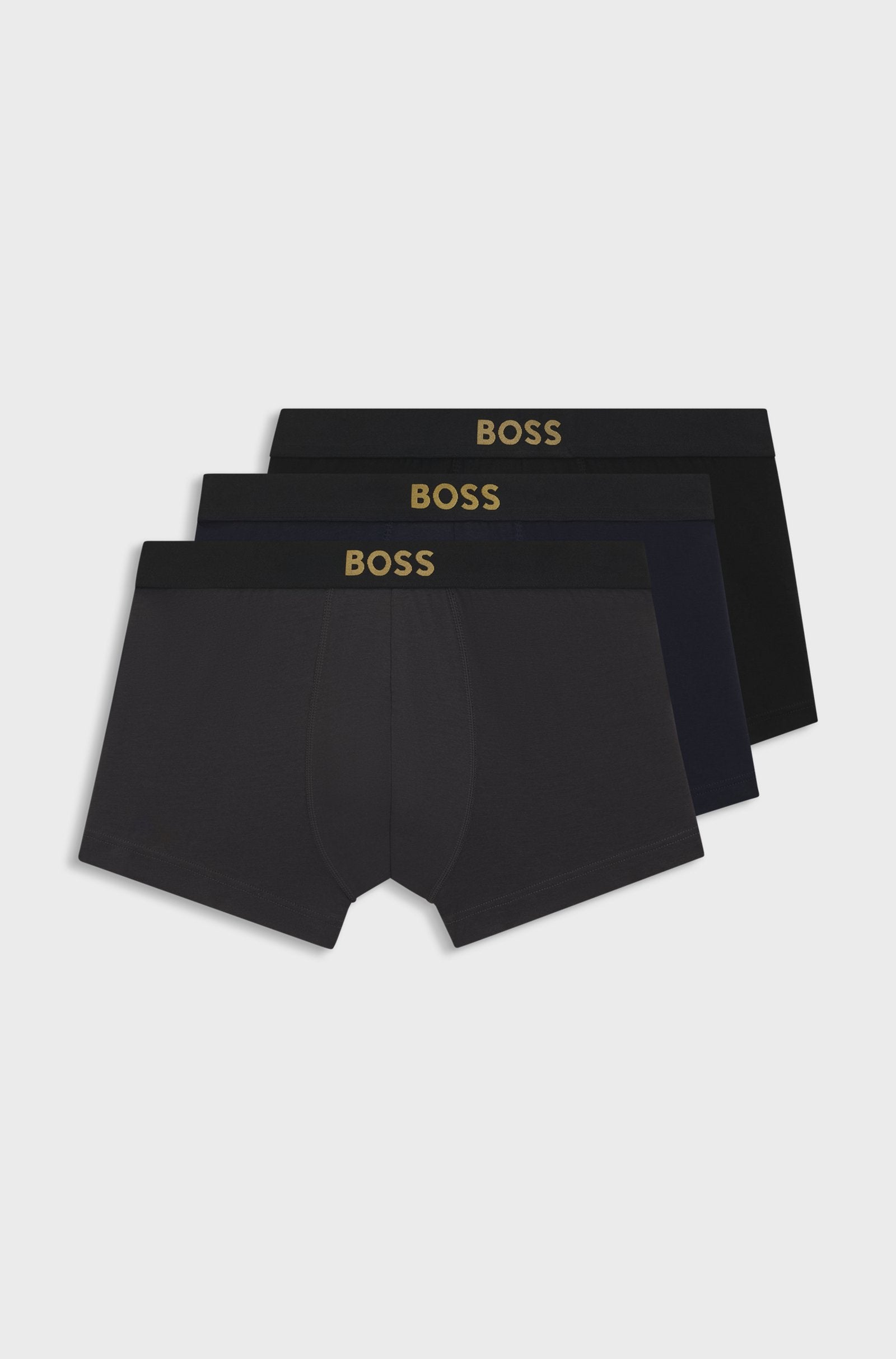 Pack de três boxers em algodão elástico BOSS