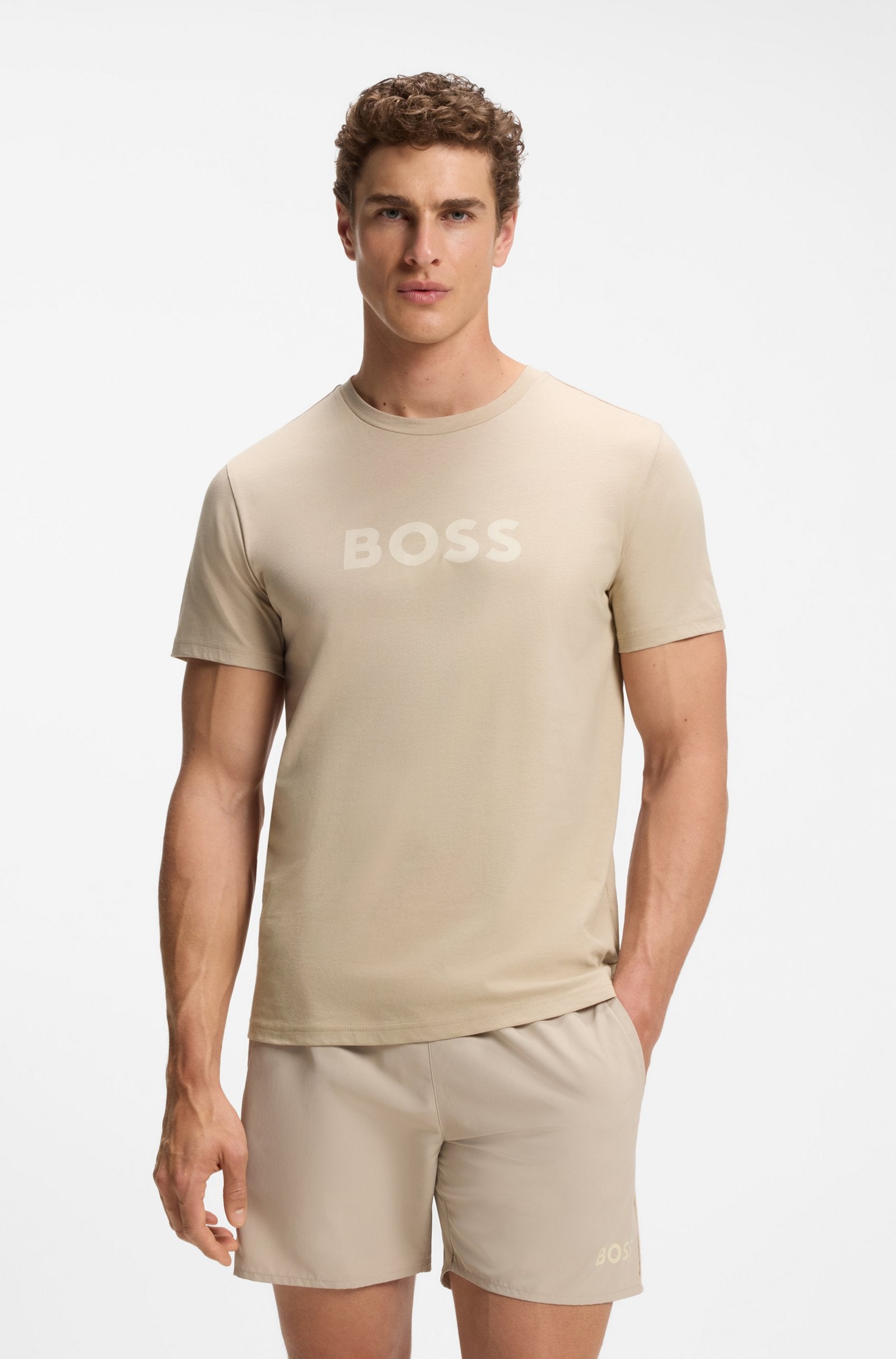 T-shirt com estampa do logótipo BOSS