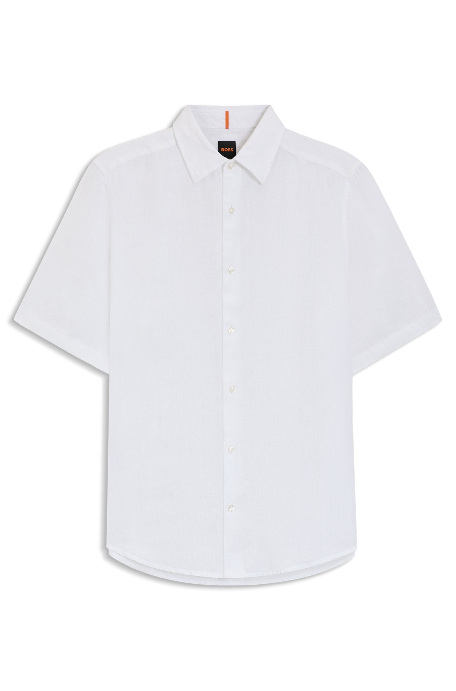 Camisa de linho manga curta BOSS