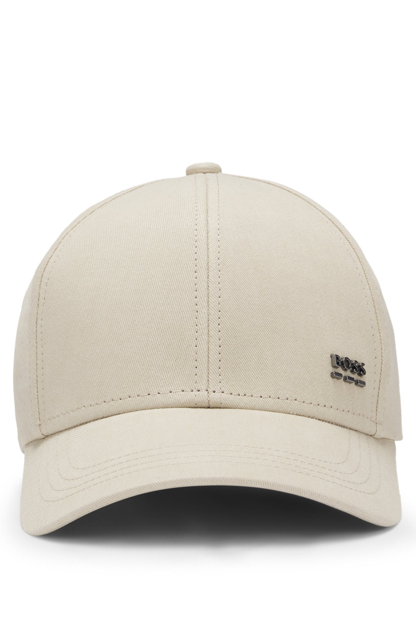 Boné em sarja de algodão com logo em metal BOSS