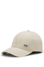 Boné em sarja de algodão com logo em metal BOSS