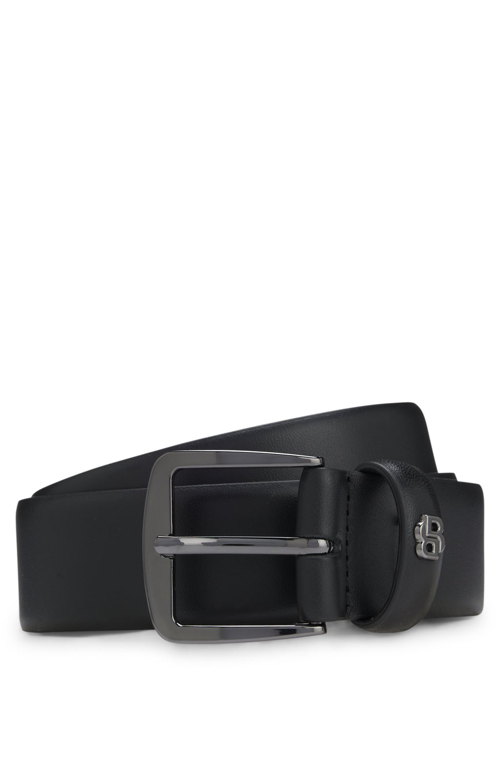 Cinto BOSS em couro italiano com monograma Double B