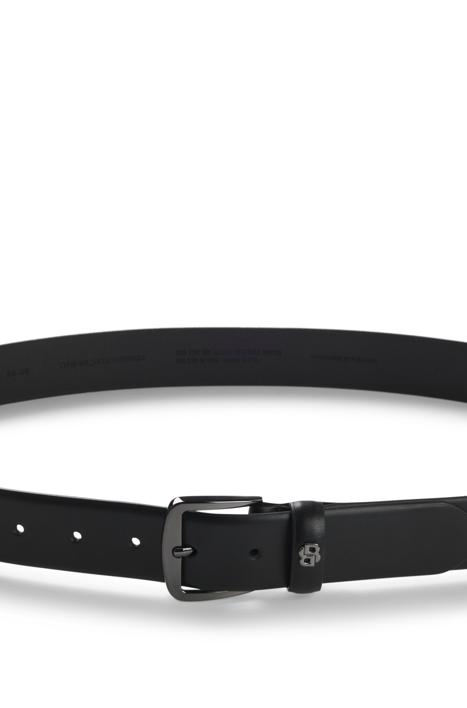 Cinto BOSS em couro italiano com monograma Double B