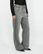 Jeans wide leg cinza Eleh