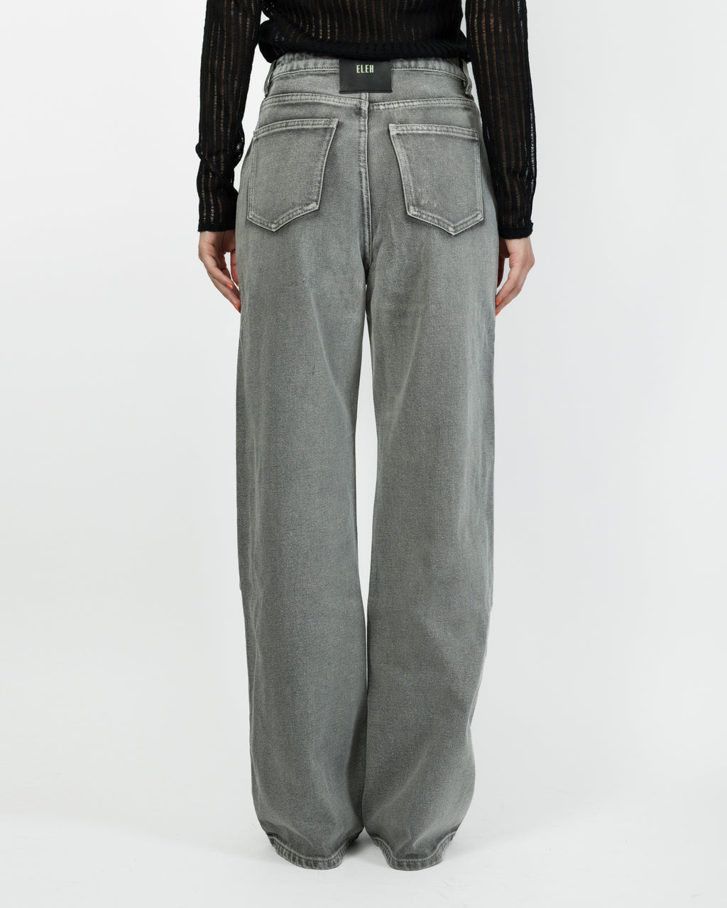 Jeans wide leg cinza Eleh