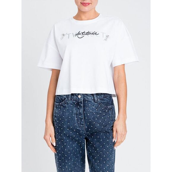 T-shirt com estampa logótipo TWINSET ACTITUDE