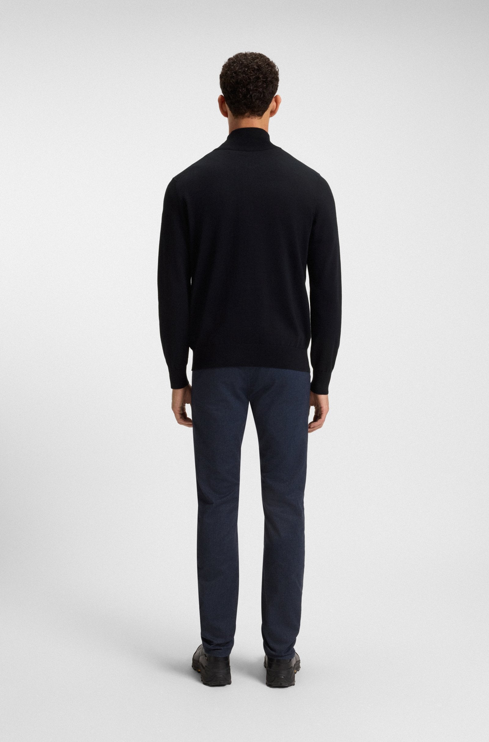 Camisola com fecho em algodão e caxemira BOSS