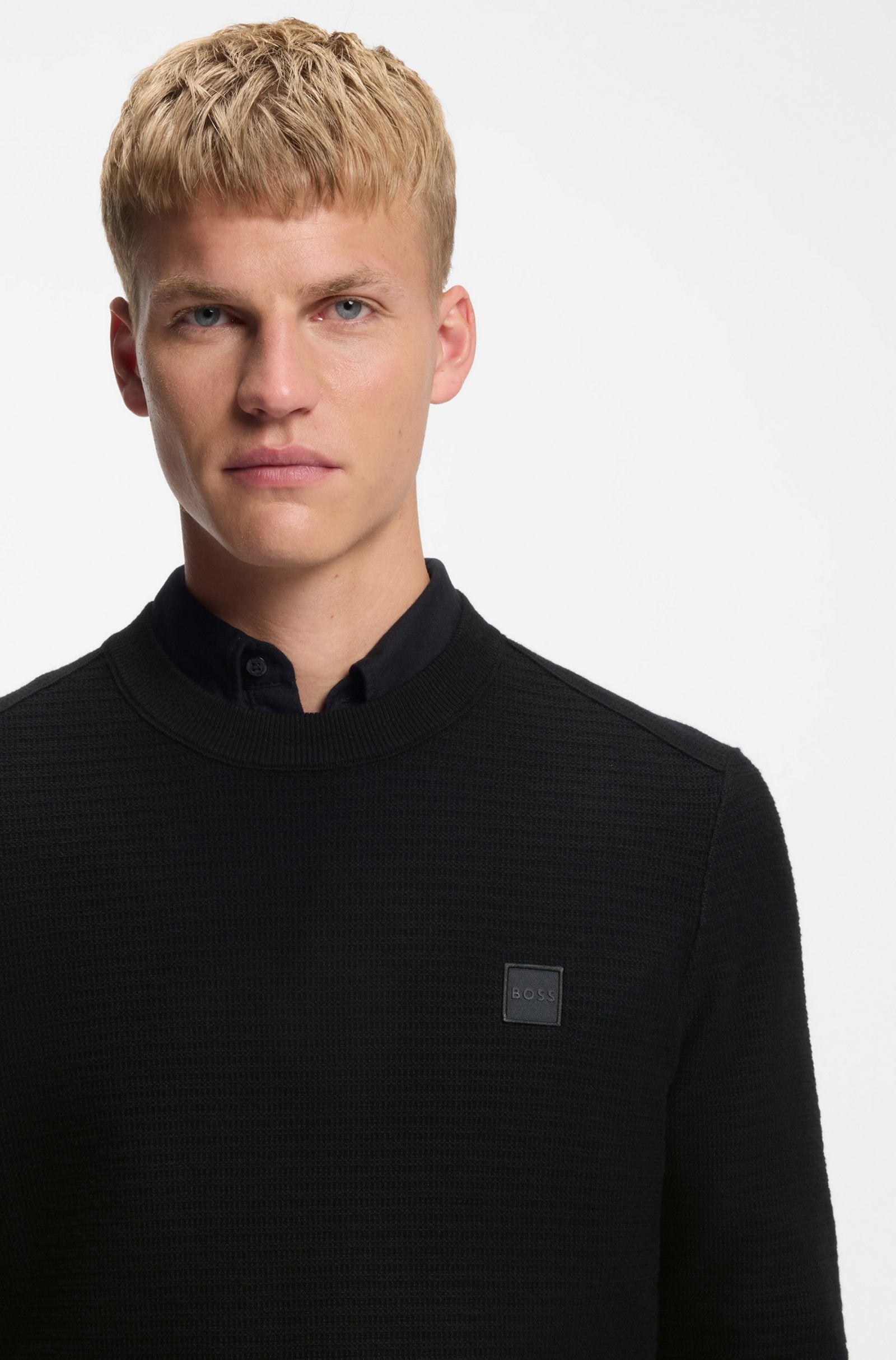 Camisola estruturada em algodão e caxemira