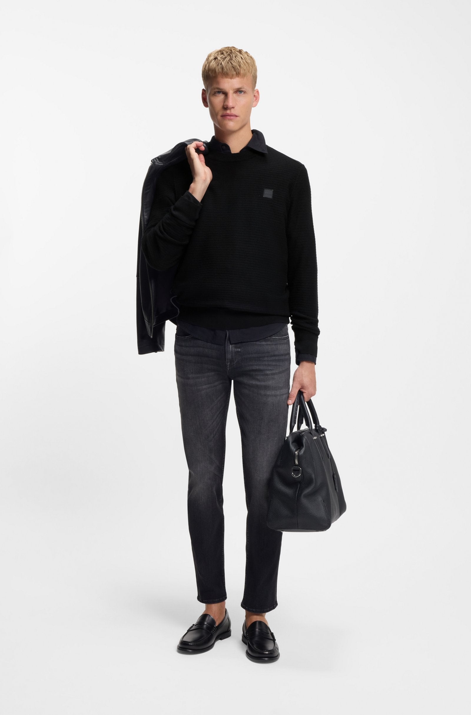 Camisola estruturada em algodão e caxemira