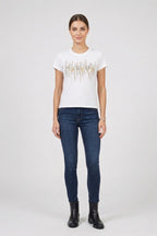 T-shirt com logo em strass MARKUP