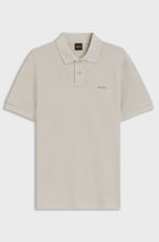 Polo Algodão Piqué com Logotipo Estampado BOSS - bege