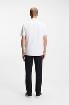 Polo Algodão Piqué com Logotipo Estampado BOSS - branco - vista costas