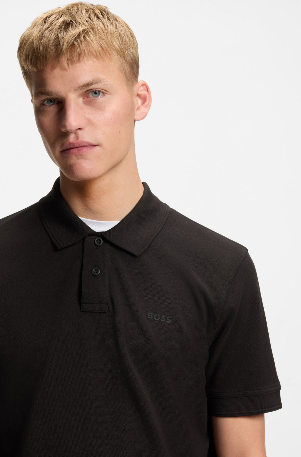 Polo Algodão Piqué com Logotipo Estampado BOSS - vista aproximada