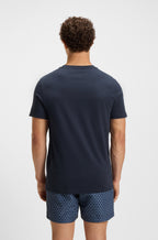 T-shirt estampa logótipo BOSS - azul marinho vista costas