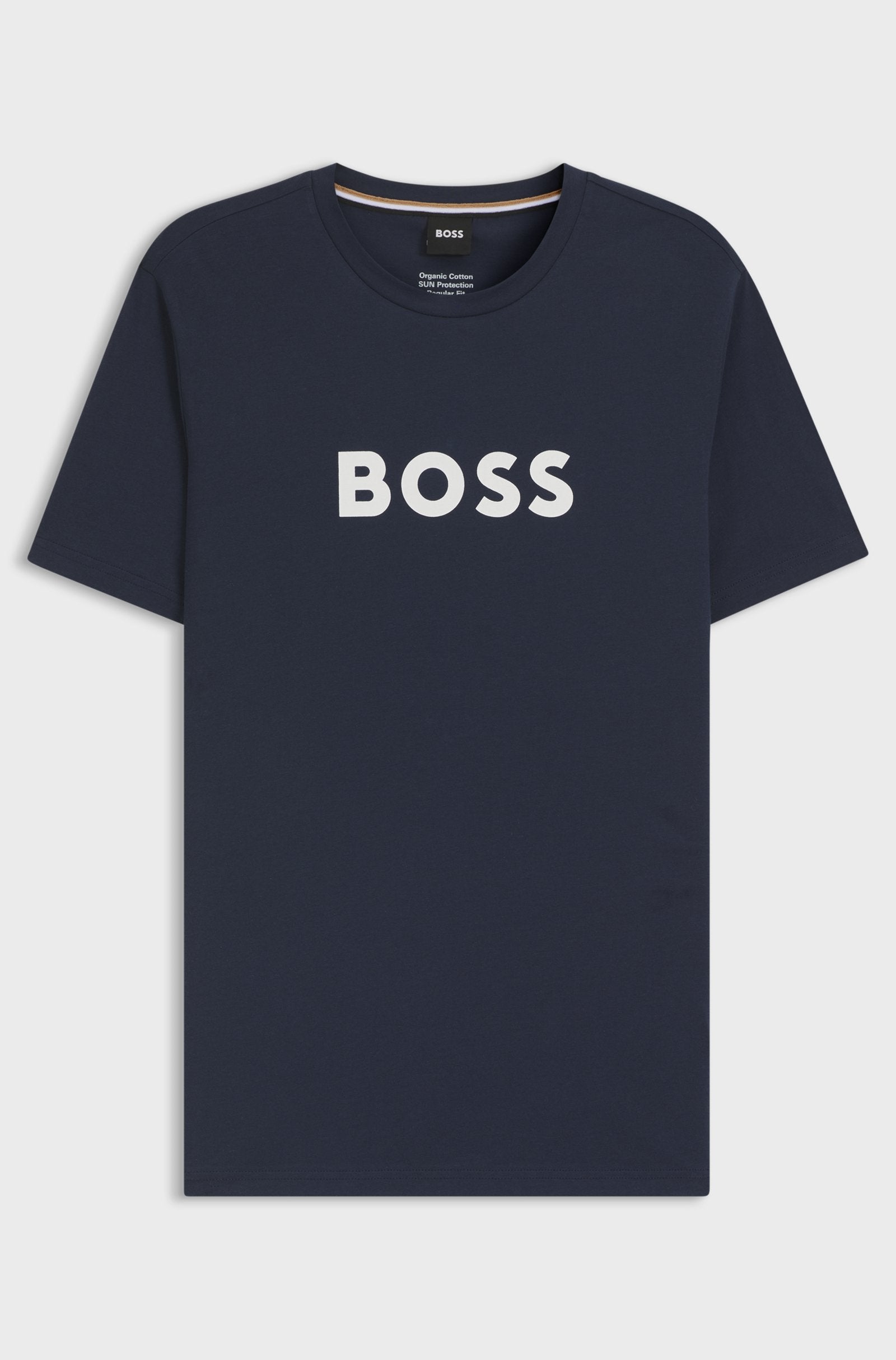 T-shirt estampa logótipo grande  BOSS - azul marinho vista frente