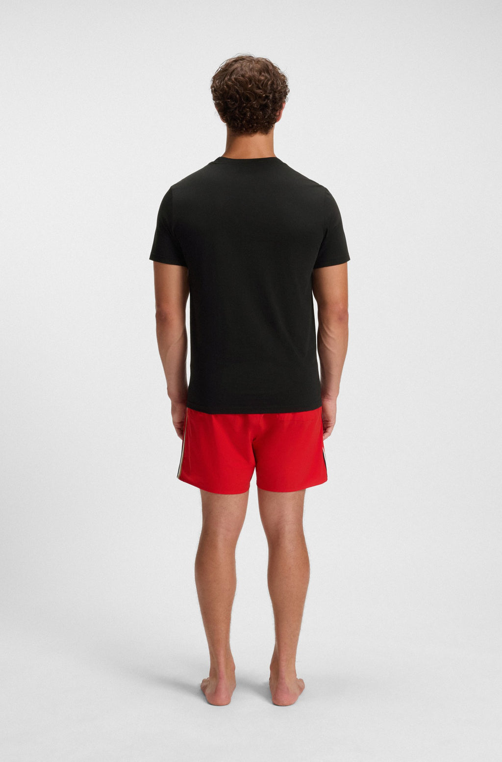 T-shirt estampa logótipo BOSS - preto costas