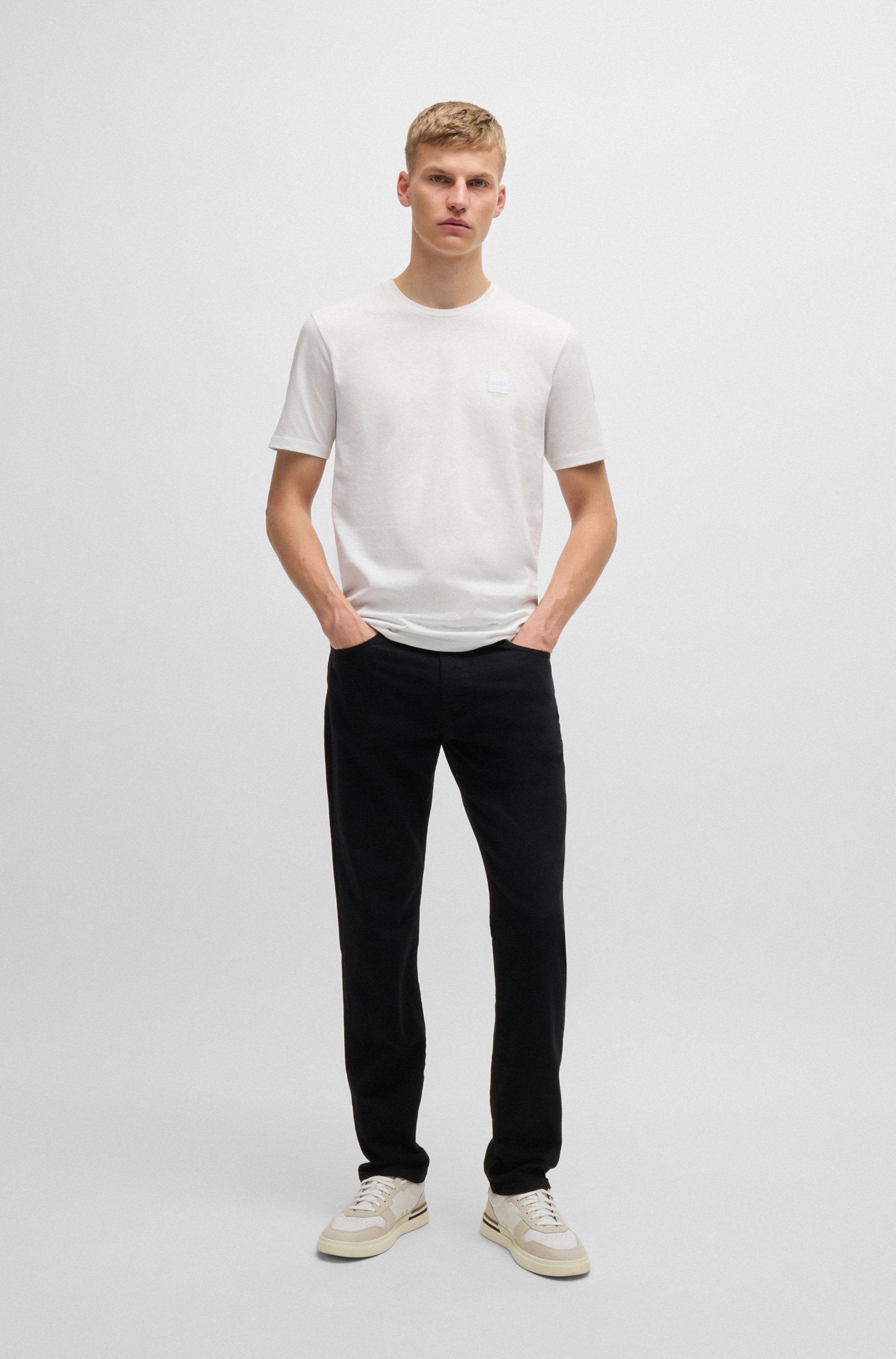 T-shirt logótipo tonal BOSS - branco
