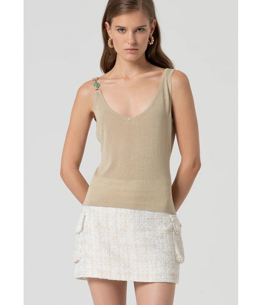 Top com logo na alça FRACOMINA