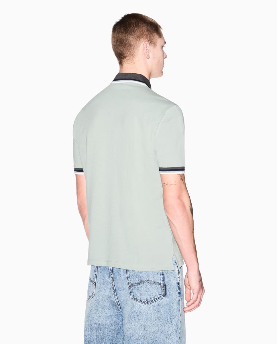Polo piquê com gola listrada Armani Exchange