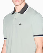 Polo piquê com gola listrada Armani Exchange
