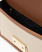 Mini bolsa transversal em tecido trançado Armani Exchange